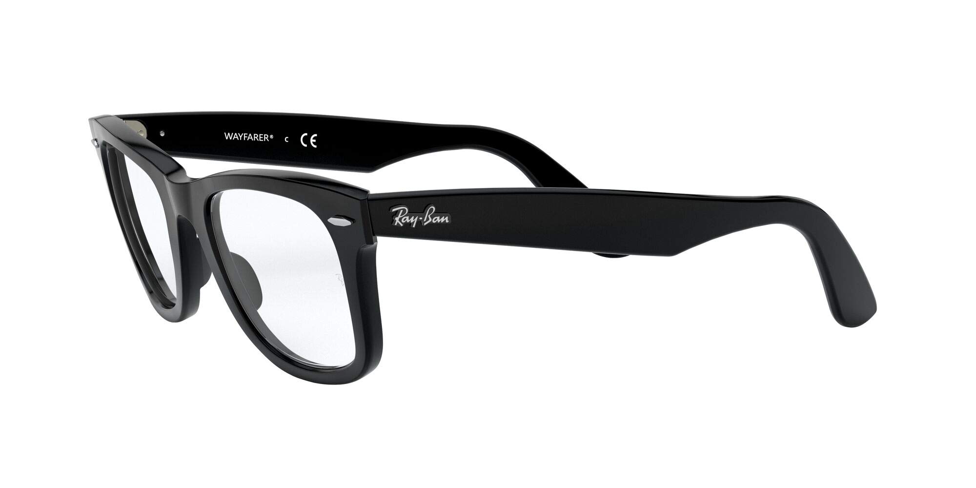 Ray-Ban RX5121 Wayfarer Square Prescription Eyeglass Frames, Black/Demo Lens, 50 mm