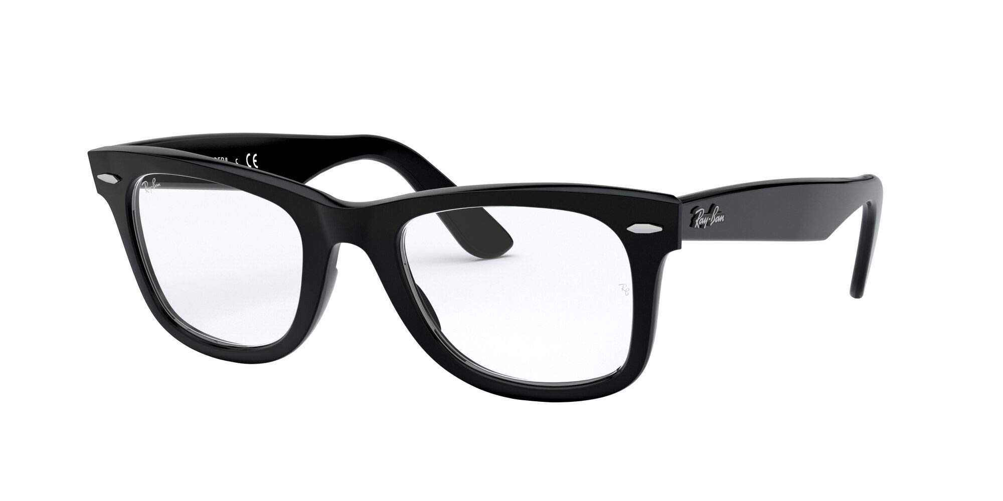 Ray-Ban RX5121 Wayfarer Square Prescription Eyeglass Frames, Black/Demo Lens, 50 mm