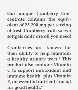 Nature's Bounty Cranberry Dietary Supplement, Supports Urinary Tract and Immune Health, Softgels, 25,200 Mg, 60 Ct