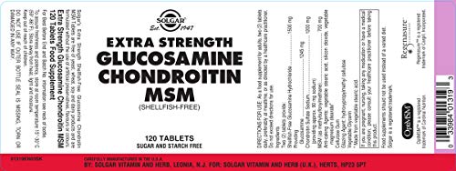 Solgar Triple Strength Glucosamine Chondroitin MSM, 120 Tablets - Promotes Healthy Joints, Supports Comfortable Movement - Shellfish Free - Gluten Free, Dairy Free - 60 Servings