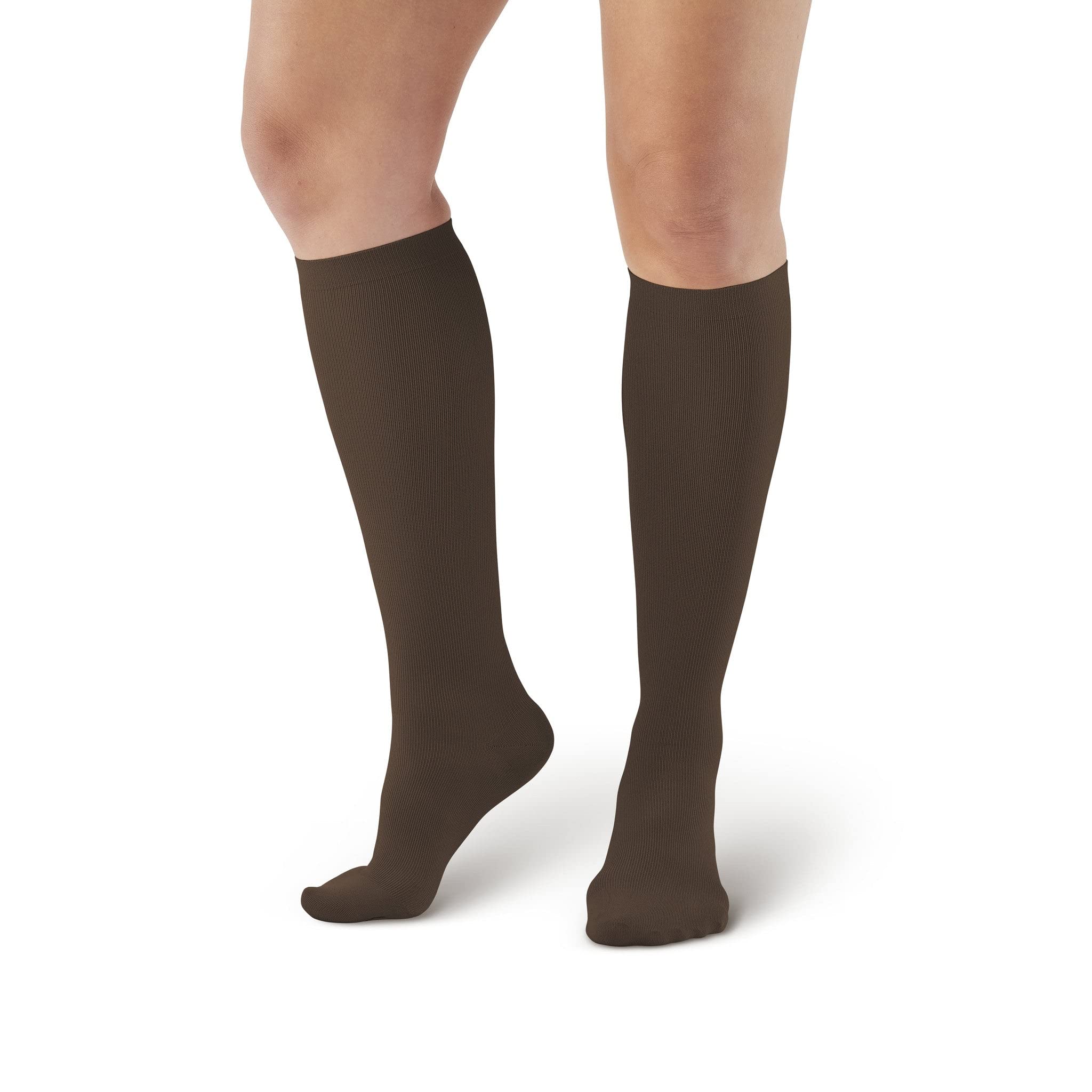 Ames Walker AW Style 167 Women's Travel 15-20 mmHg Moderate Compression Knee High Socks Black Medium