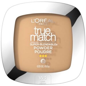 l'oreal paris true match super blendable oil free foundation powder, w4 light medium, 0.33 oz, packaging may vary