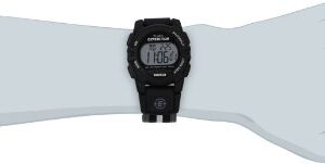 Timex Unisex Expedition Digital CAT 33mm Watch – Black Case with Black & Gray Striped Fabric Strap