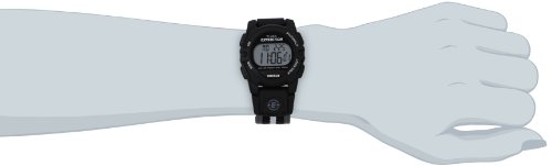 Timex Unisex Expedition Digital CAT 33mm Watch – Black Case with Black & Gray Striped Fabric Strap