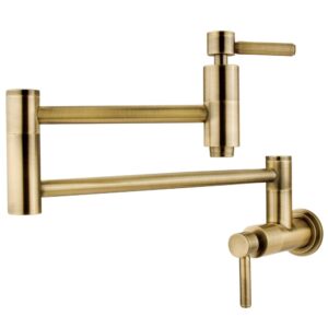 kingston brass elements of design es8103dl south beach wall mount pot filler, 13', vintage brass