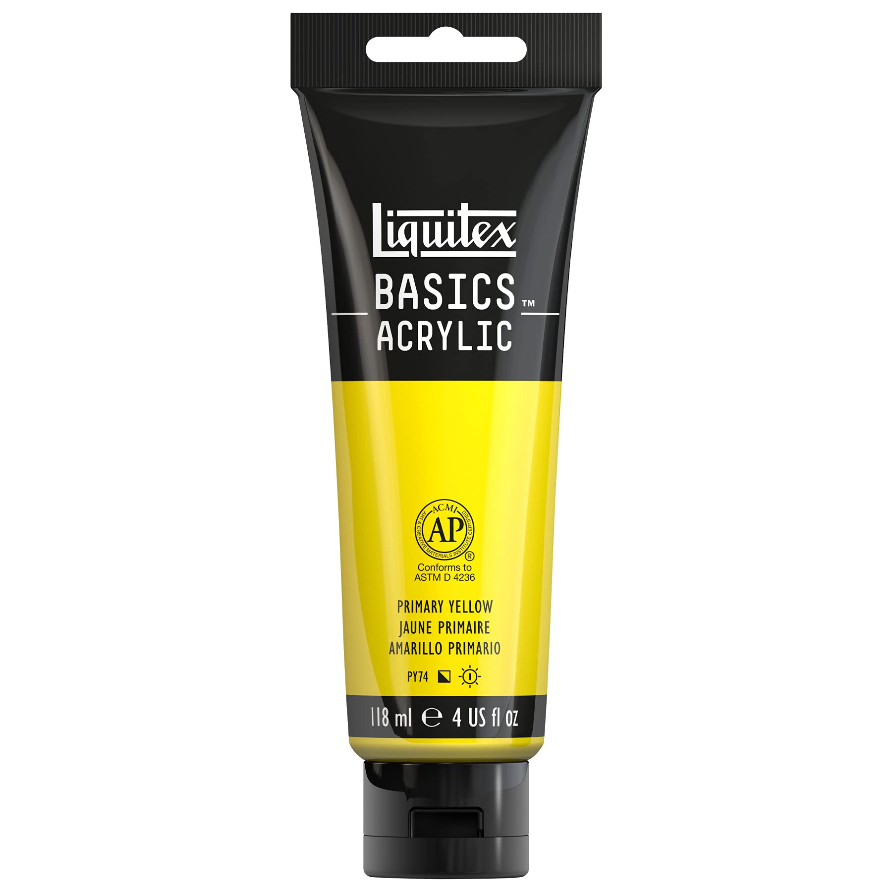 Liquitex BASICS Acrylic Paint, 118ml (4-oz) Tube, Primary Yellow