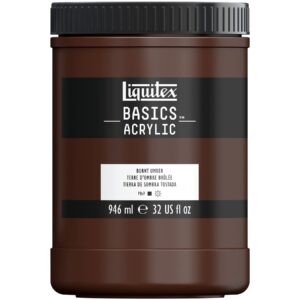 liquitex basics acrylic paint, 946ml (32-oz) jar, burnt umber