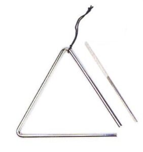 dd 7" chrome music percussion triangle, striker & case new!