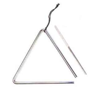 dd 6" music percussion triangle, striker, holder & case