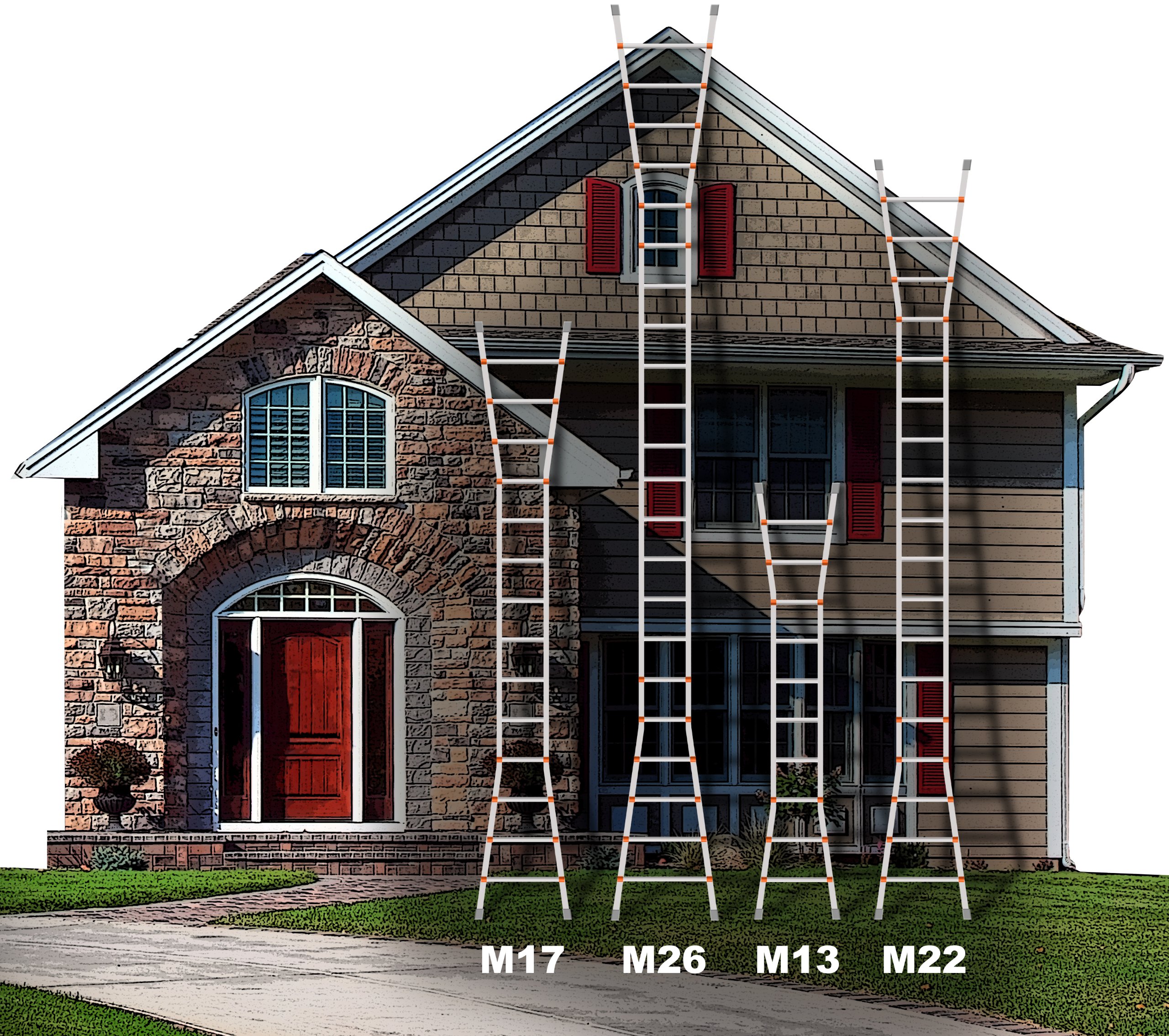 Little Giant Ladders, Super Duty, M22, 22 foot, Multi-Position Ladder, Aluminum, Type 1AA, 375 lbs weight rating, (10403)