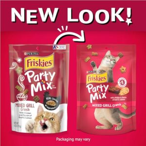 Purina Friskies Cat Treats, Party Mix Mixed Grill Crunch - (Pack of 10) 2.1 oz. Pouches