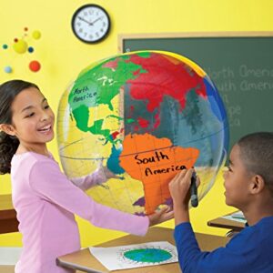 Learning Resources Inflatable Labeling Globe - Geography Class Supplies for Kids, Inflatable Earth, Classroom Science Supplies