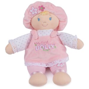 gund baby my first dolly, plush doll for babies and toddlers, pink/white, 13”