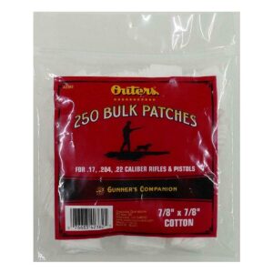 outers .17-.22 caliber 42382 cotton cleaning patches 250 count