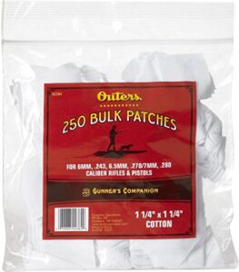 outers .30 - .50 caliber bulk bagged cotton patches (225 count)