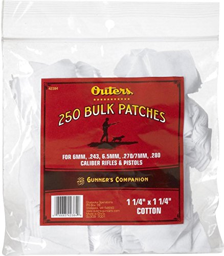 Outers .30 - .50 Caliber Bulk Bagged Cotton Patches (225 Count)