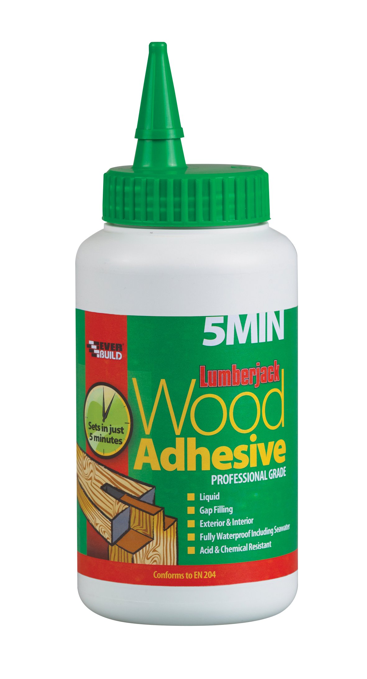 Everbuild 5MINPU7 Lumberjack 5min Polyure Wood Adhesive Liquid 750 g