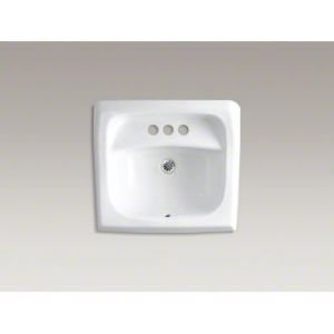 KOHLER K-2005-0 Kingston Wall-Mount Bathroom Sink, White