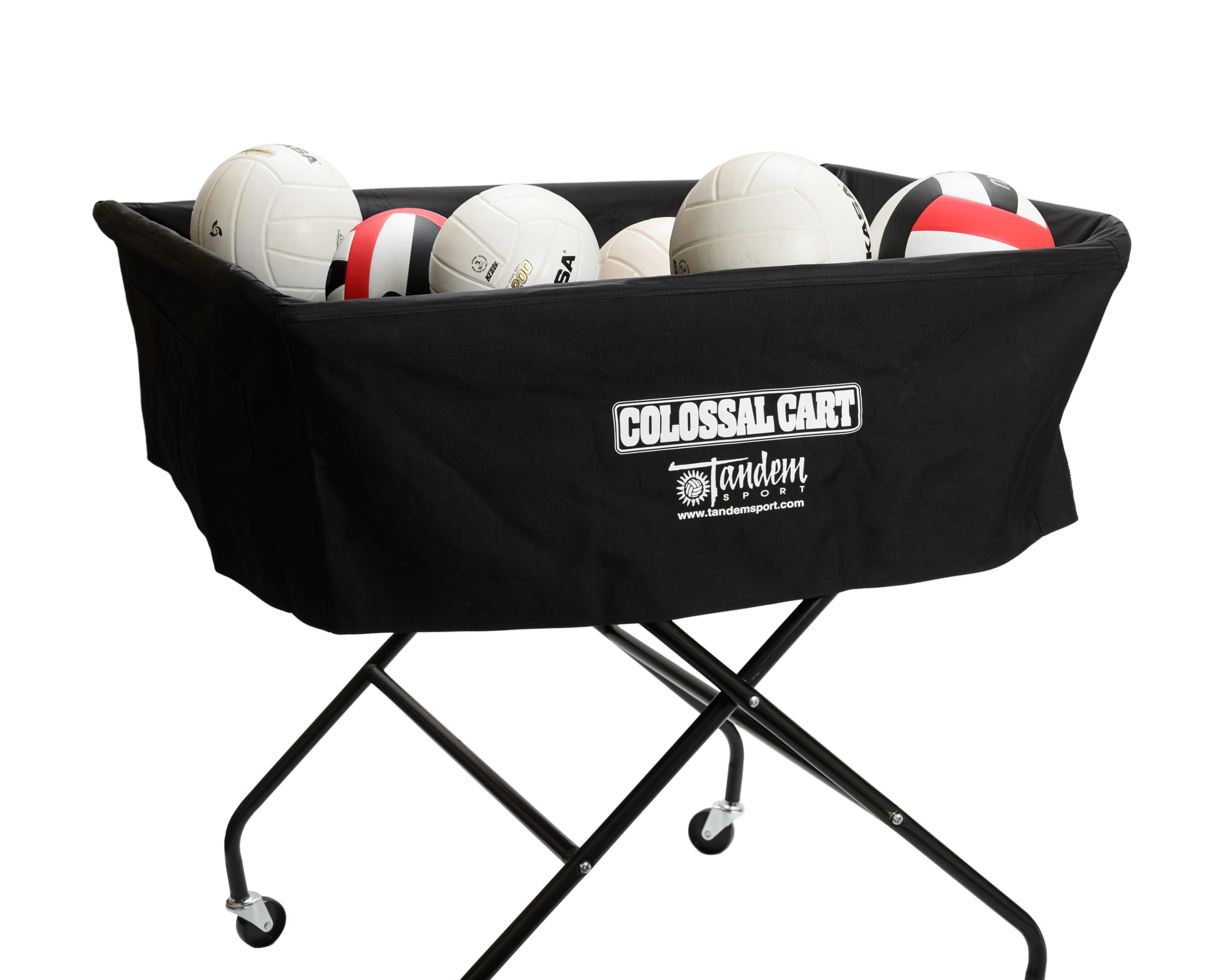 Tandem Sport Colossal Volleyball Ball Cart - Volleyball Training Equipment Ball Holder - Volleyball Ball Cart with Wheels - Volleyball Basket - Hold Up to 40 Balls