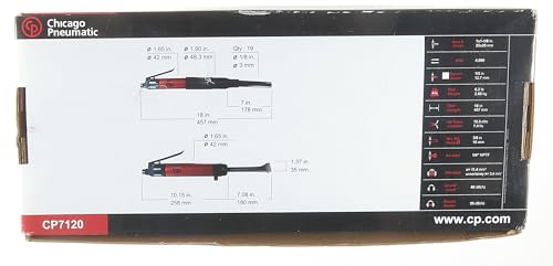 Chicago Pneumatic CP7120 Air Powered Adjustable Needle Scaler and Chisel, 4,600 BPM, Red