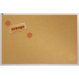 Quartet Natural Cork Bulletin Board, 4-Feet x 6-Feet, Aluminum Frame (ECKA406),Brown/Silver