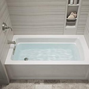 KOHLER K-1123-LA-0 Archer 60-Inch x 32-Inch Alcove Bath with integral apron, integral flange and left hand drain, White, one-size