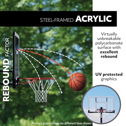 Lifetime Portable Basketball Hoop, 54 Inch Steel-Framed Acrylic Backboard