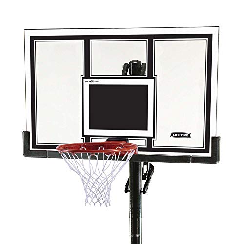 Lifetime 71525 Height Adjustable In Ground Basketball System, 54 Inch Shatterproof Backboard