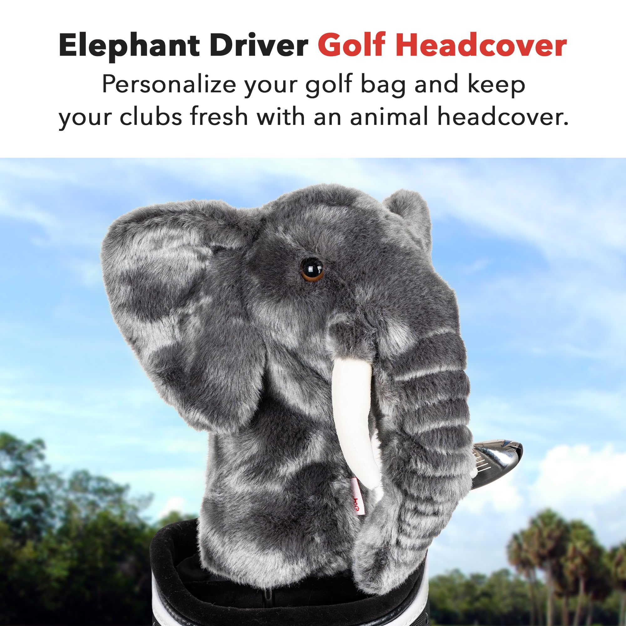 Daphne’s Elephant Driver Headcover | Premium Driver Headcovers | Funny Golf Club Covers | Stylish Protection for Your Clubs | Men's Golf Gear | Driver Headcover for Men and Women