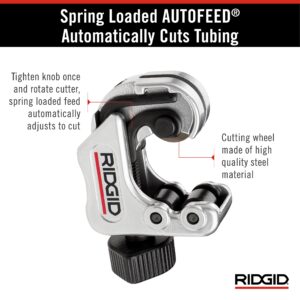 RIDGID 86127 Model 118 Close Quarters AUTOFEED 1/4" to 1-1/8" Copper, Aluminum, Brass, and Plastic Tubing Cutter