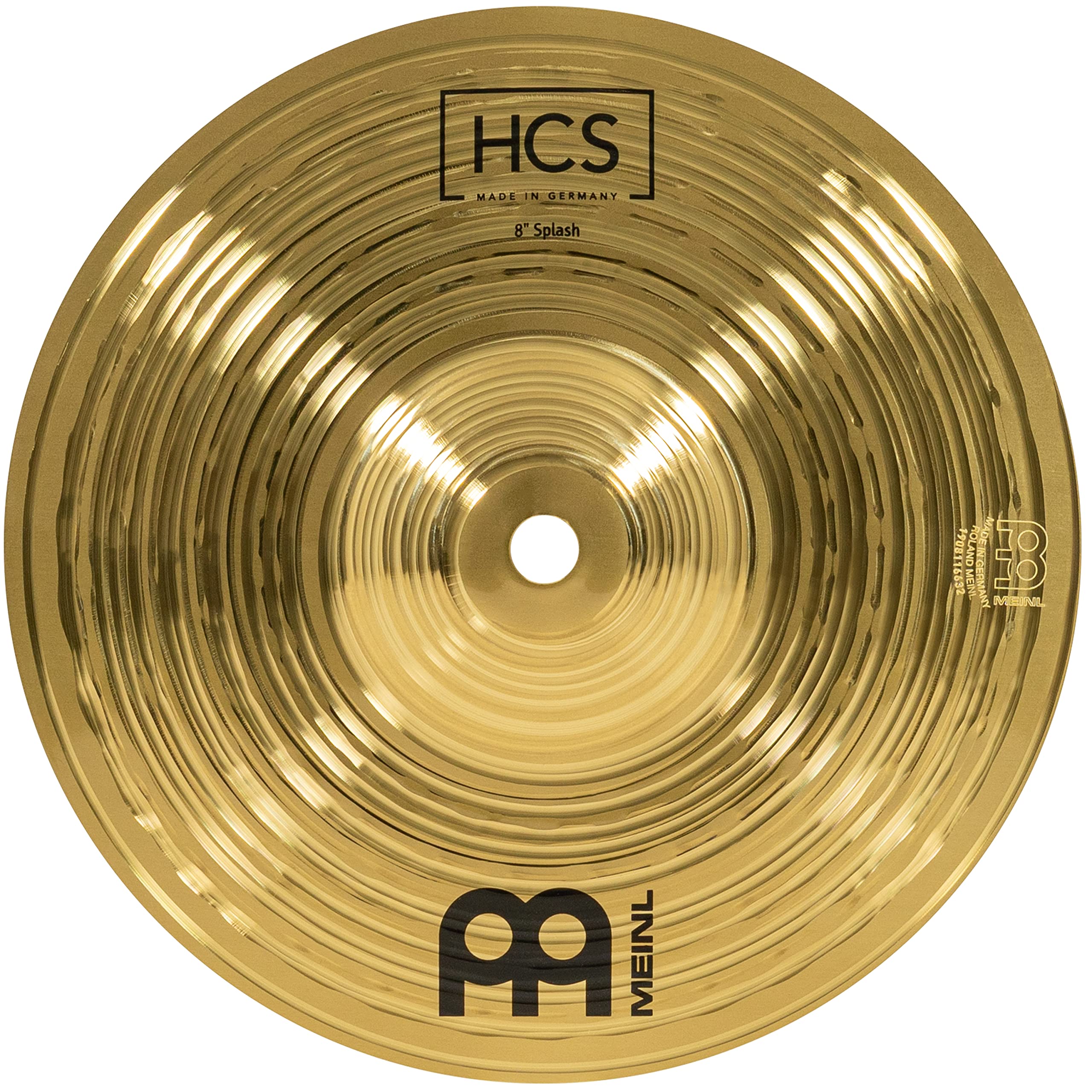 Meinl Percussion HCS 8" Splash Cymbal for Drum Set — Made in Germany — Traditional Medium, 2-Year Warranty, MS63 Brass Alloy, (HCS8S)