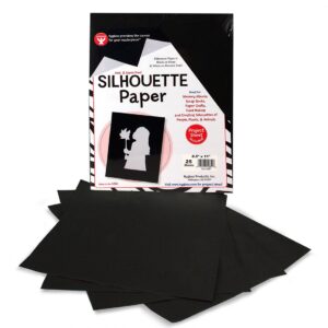 hygloss products black silhouette paper – tracing portrait drawing crafts paper - 8-1/2 x 11 inch, 25 sheets