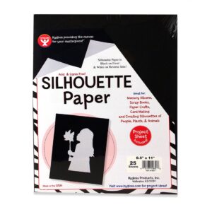 Hygloss Products Black Silhouette Paper – Tracing Portrait Drawing Crafts Paper - 8-1/2 x 11 Inch, 25 Sheets