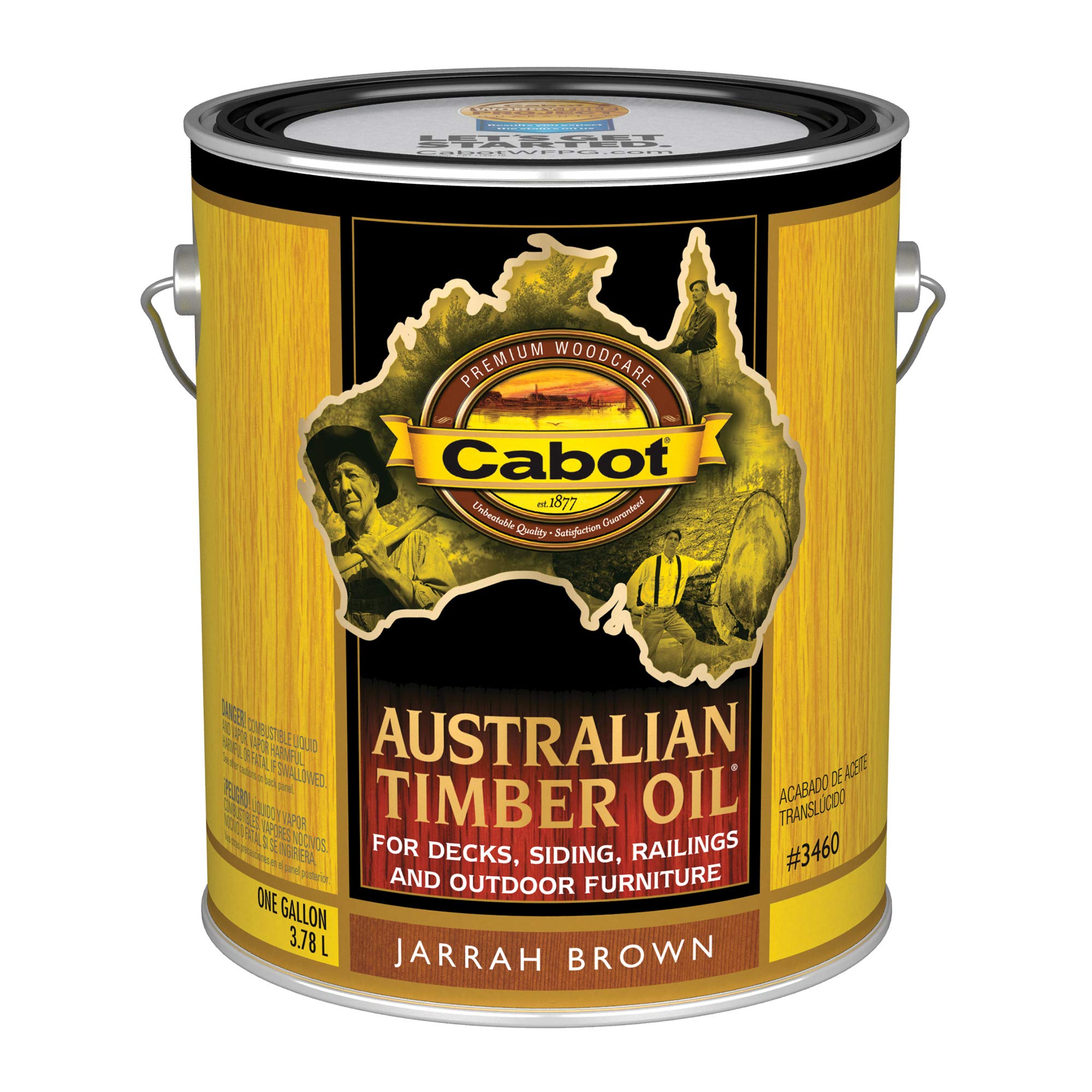 Cabot Australian Timber Oil Wood Stain and Protector, Jarrah Brown, 1 Gallon