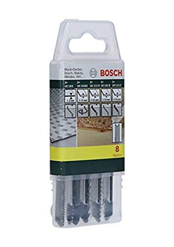 Bosch 2607019459 Jigsaw Blade Set with U-Shaft 8 Pcs