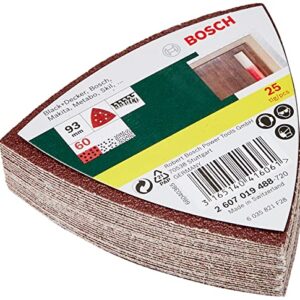 Bosch Home and Garden 2607019488 Sanding Sheet-Set for Delta Sander, Red, 93 mm, Set of 25 Pieces