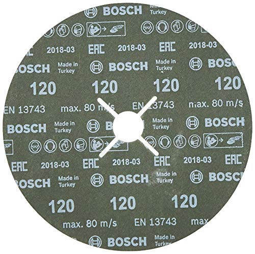 Bosch Professional 2608605489 Fibre Sanding disc R444, Expert for Metal 180 mm, 22 mm, 120