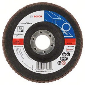 Bosch Professional 2608606717 Flap disc X551, Expert for Metal 125 mm, 22.23 mm, 60, Black/Brown