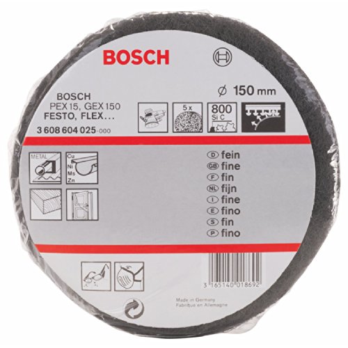 Bosch Professional 3608604025 Sanding Fleece 150 mm, 800, Silicon Carbide (SiC), Without Velours, fine, Grey