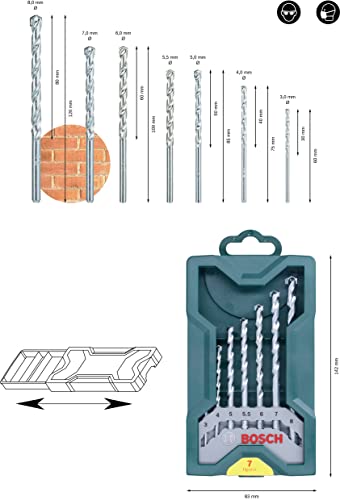 Bosch 2607019581 Masonry Drill "Mini-x-Line" 7 Pcs