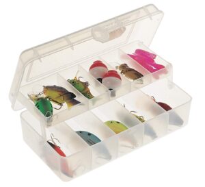 plano compact 1 tray tackle box, premium tackle storage, clear (3510-01), 8 1/4" l x 4 1/4" w x 2 1/2" h