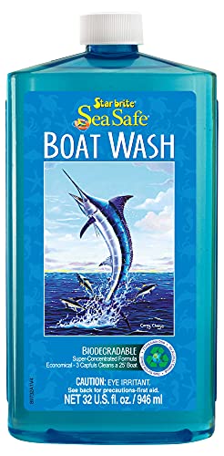 STAR BRITE Sea Safe Boat Wash - Super Concentrated - Instantly Remove Dirt, Grime, Salt Deposits & More Without Removing Wax or Polish 32 Oz (089732PW)