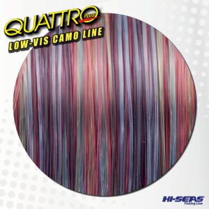 Hi-Seas Quattro Monofilament Line, 30 lb / 11.3 kg Test, 022 in / 0.55 mm Dia, 4-Color Camo, 1600 yd / 1463 m