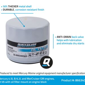 Quicksilver by Mercury Marine 866340Q03 Oil Filter, MerCruiser Sterndrive and Inboard Engines