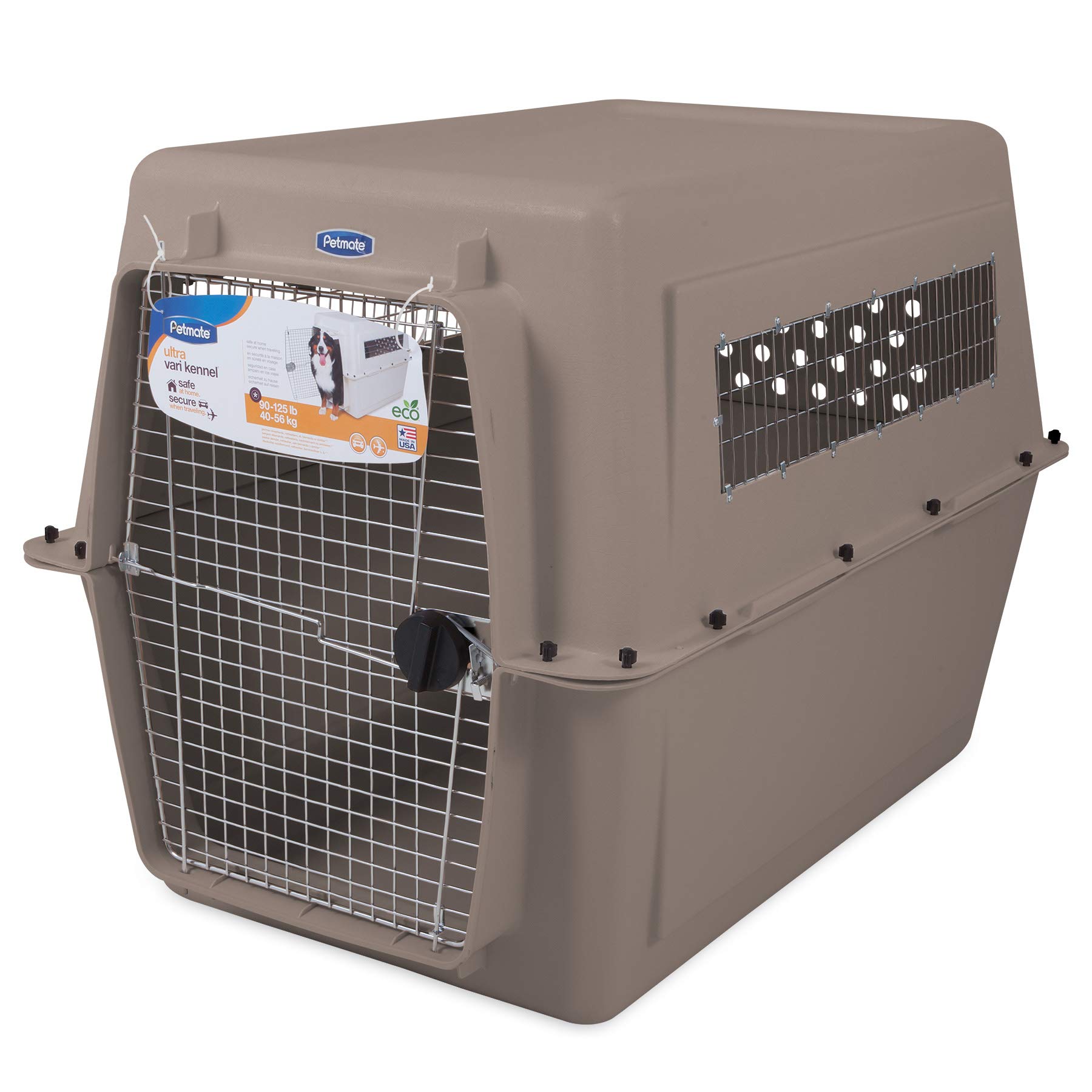 Petmate Ultra Vari Dog Kennel for Extra Large Dogs (Durable, Heavy Duty Dog Travel Crate, Made with Recycled Materials, 48 in. Long) 90 to 125 lbs, Made in USA