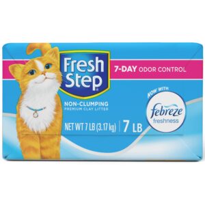 Fresh Step Non-Clumping Premium Cat Litter with Febreze Freshness, Scented - 7 Pounds (Package May Vary)