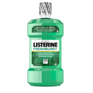 listerine freshburst antiseptic mouthwash with germ-killing oral care formula to fight bad breath, plaque and gingivitis, 1.5 l