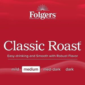 Folgers Coffee Singles Classic Decaf Medium Roast Coffee, 19 Single Serve Coffee Bags