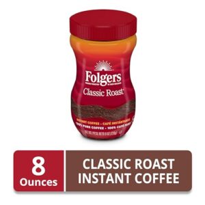 Folgers Classic Roast Instant Coffee, 8-Ounce Jar