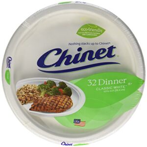 chinet classic white dinner plates, 32 ct